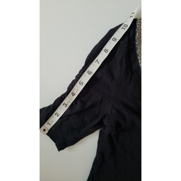 Anthropologie Deletta Hand-Beaded Neckline Black Knit Top Size Small Rocker Glam - Picture 8 of 11